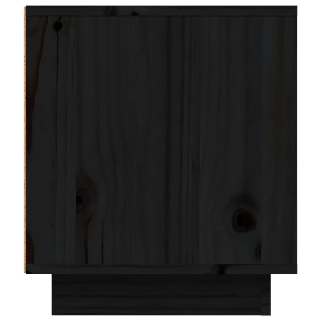 Mobile Porta TV Nera 80x35x40,5 cm in Legno Massello di Pino cod mxl 26285