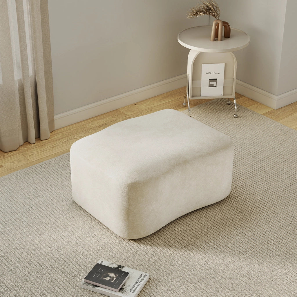 Divano modulare angolare con seduta profonda e schienale ergonomico in velluto beige