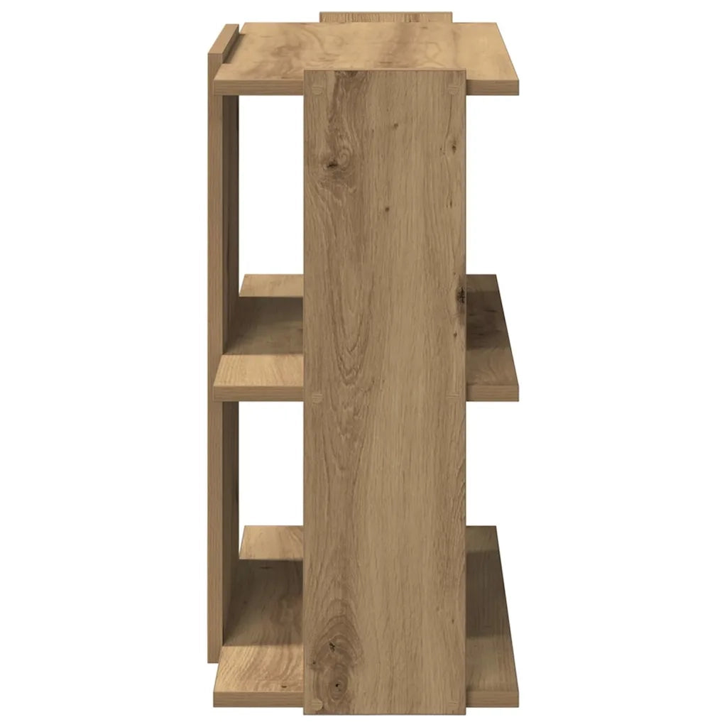 Libreria a 3 Ripiani-Scaffale per Libri-Mobile di Stoccaggio Rovere Artigianale 60x30x60 cm
