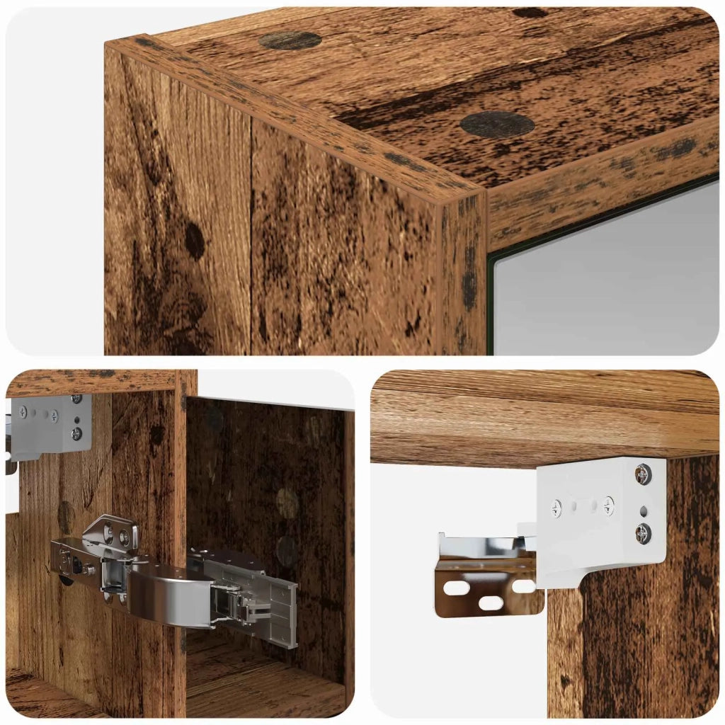 Mobiletto per specchio da bagno Legno vecchio