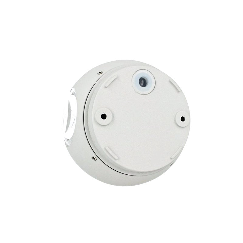 Applique Lampada LED da Muro Palla Sferica 6W 3000K Carcassa Bianca Doppio Fascio Luminoso IP65 SKU-8301