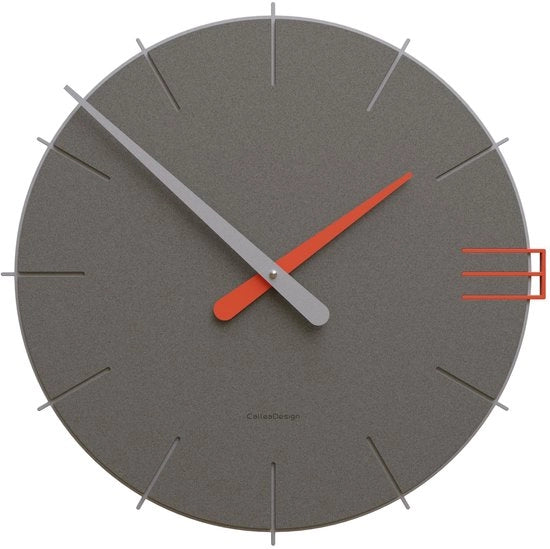 Orologio da Parete 42 cm - Design Rond con Lettura Facile, Modello Mike in Grigio Sabbia. Meccanismo Silenzioso.