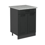 Mobiletto base per cucina R-Line Antracite rustico/Antracite 60 cm PL Marmo Vicco
