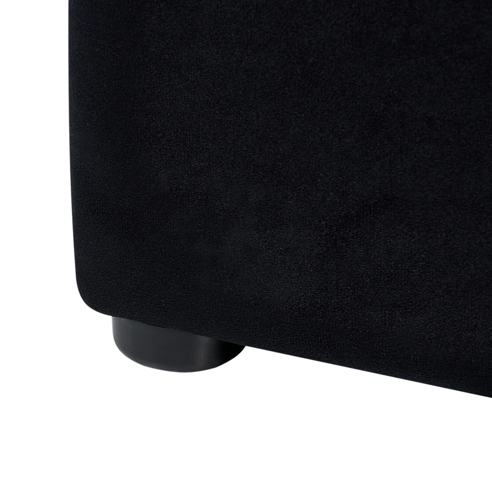 Letto contenitore velluto nero e argento 160 x 200 cm glamour elegante