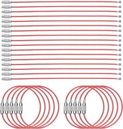 Set di appigli per chiavi da 50 pezzi, 15,2 cm di lunghezza, con rivestimento in plastica - Filo di 1,5 mm di diametro - Anello di chiusura in acciaio inossidabile rivestito - Per etichette, bagagli, chiavi