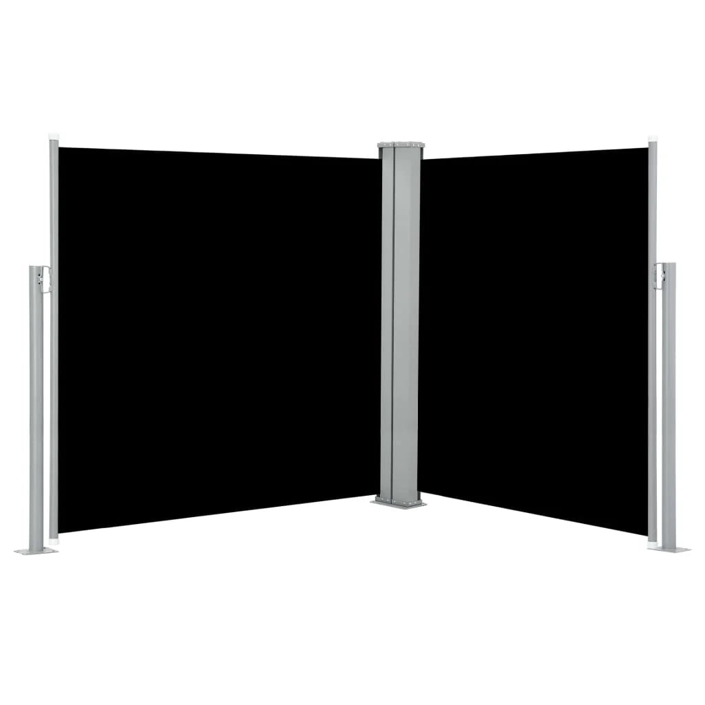 Tenda da sole laterale retrattile/schermo privacy per patio giardino terrazza balcone schermo nero 140 x 600 cm 02_0007433