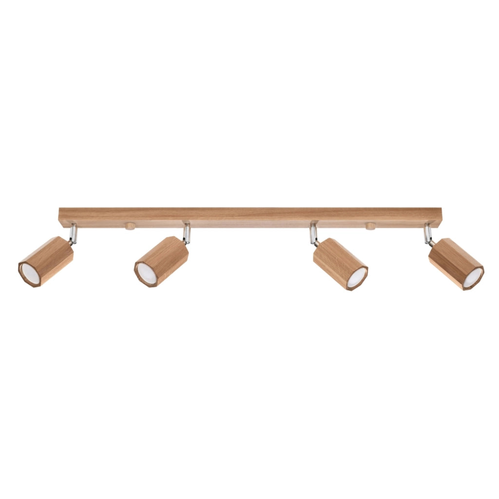 Plafoniera Pure Lume Ruvano 4 faretti rovere scuro GU10
