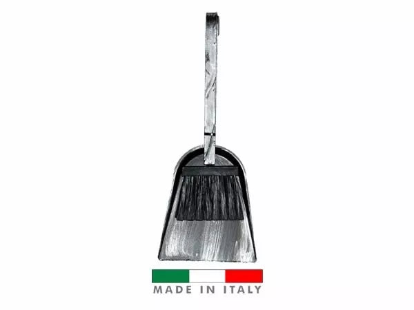 Set Attrezzi Paletta e Scopetta per Camino in Ferro Battuto, Made in Italy