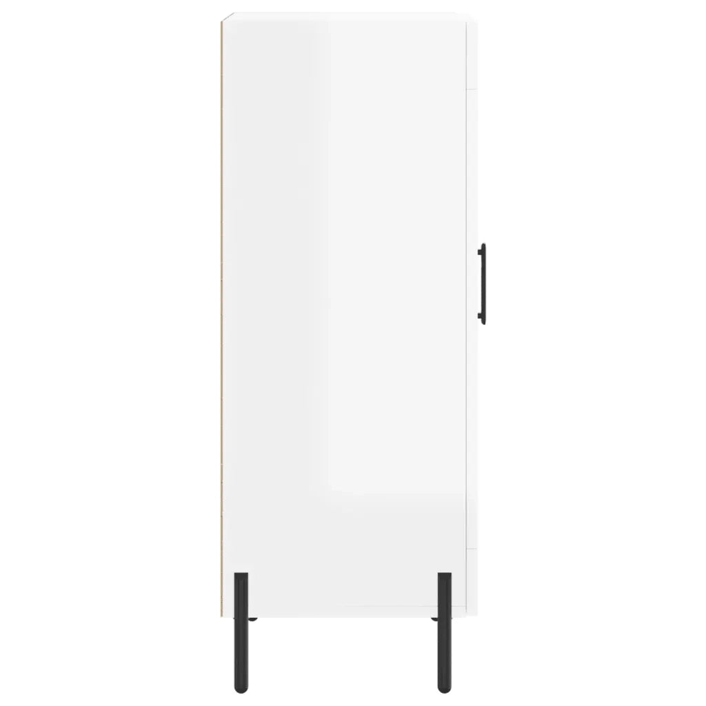 Credenza Bianco Lucido 34,5x34x90 cm in Legno Multistrato 830454