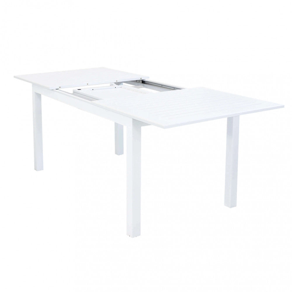 Tavolo Cuba Allungabile 150/210x90x75 h cm in Alluminio Bianco