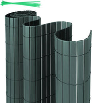Schermo di separazione per giardino e terrazzo in PVC, forma a V, 0,8x3m, resistente al vento e al tempo, resistente ai raggi UV, per giardino e terrazzo, colore verde.