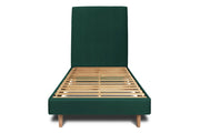 Letto 90x200 cm con testata imbottita - Tessuto velluto