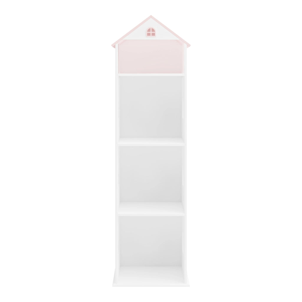 Libreria Vipsali a Forma di Casa per Cameretta 140 x 40 x 35 cm - Bianco / Rosa [en.casa]
