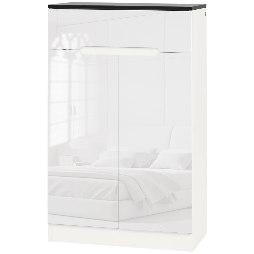 Scarpiera Slim con Cassetto e Ripiani Regolabili ¨C zephmum ¨C Truciolato Bianco 60x32x100 cm