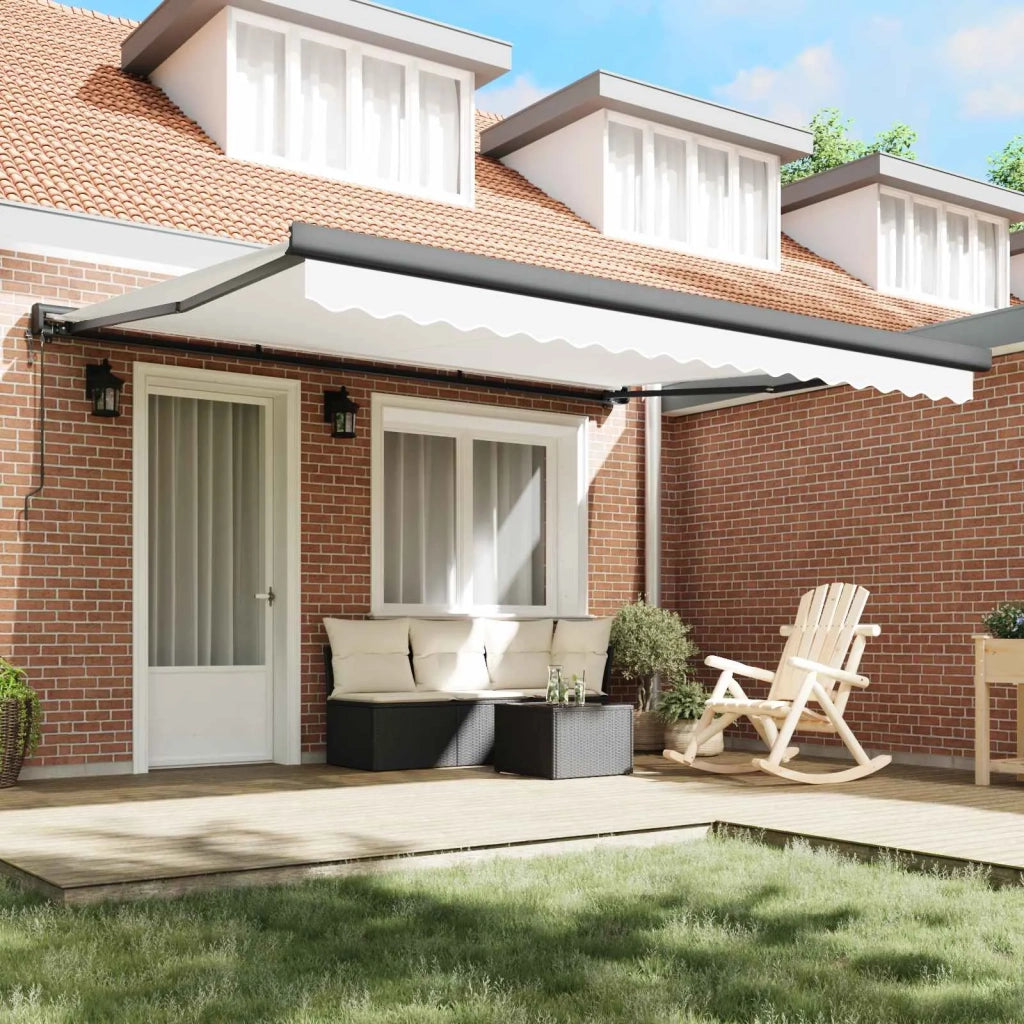 Tenda da Sole Bianco 400 × 300 cm Poliestere e Alluminio 3330636