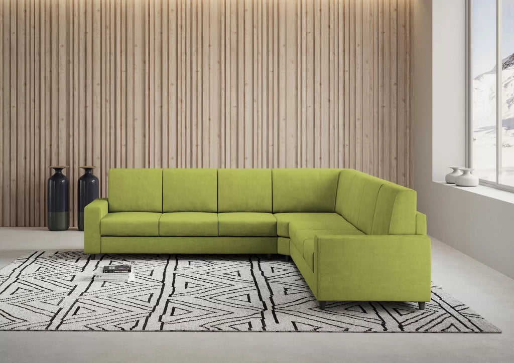 Divano sakar 3 posti  (tre sedute da 60cm) + angolo + divano 3 posti (tre sedute da 60cm) misure esterne l.286x286 | verde - Mobili 2G