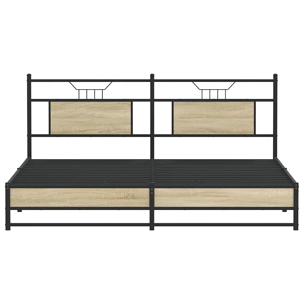 Giroletto senza Materasso-Struttura Letto Rovere Sonoma 160x200cm in Truciolato 641041