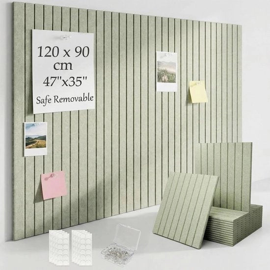 Prikbord Multifunzionale con 12 Stuks - Veltro - Adesivi Self-Adesivi Sicuri - Punti per Punti - 30x30 cm - Pannello da Annuncio