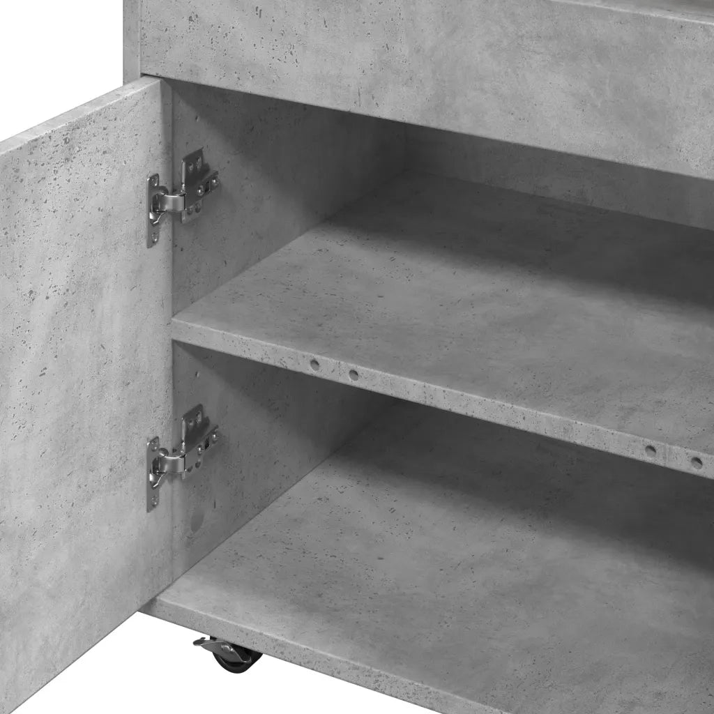 vidaXL Carrello Bar Grigio Cemento 60x39,5x89 cm in Legno Multistrato