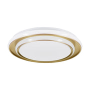Plafoniera Moderna Moschetta Acciaio Oro Plastiche Bianche Led 24W 2800Lm Ip20