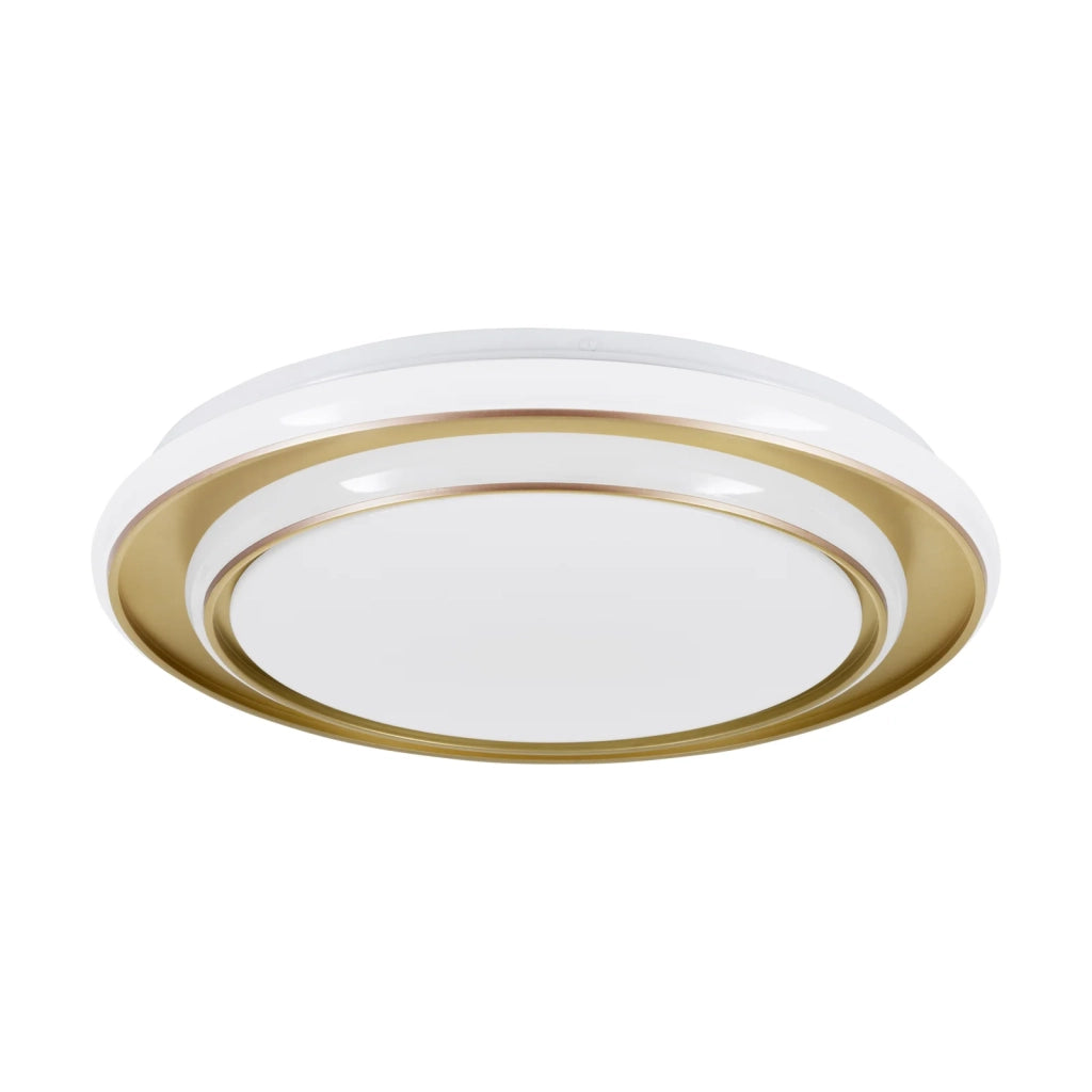 Plafoniera Moderna Moschetta Acciaio Oro Plastiche Bianche Led 24W 2800Lm Ip20