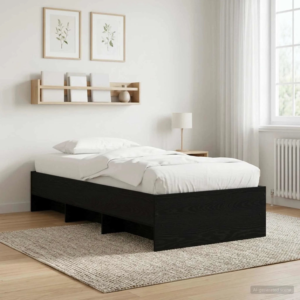 Struttura del letto con lo scaffale Rovere Nero 80 x 200 cm 3429675