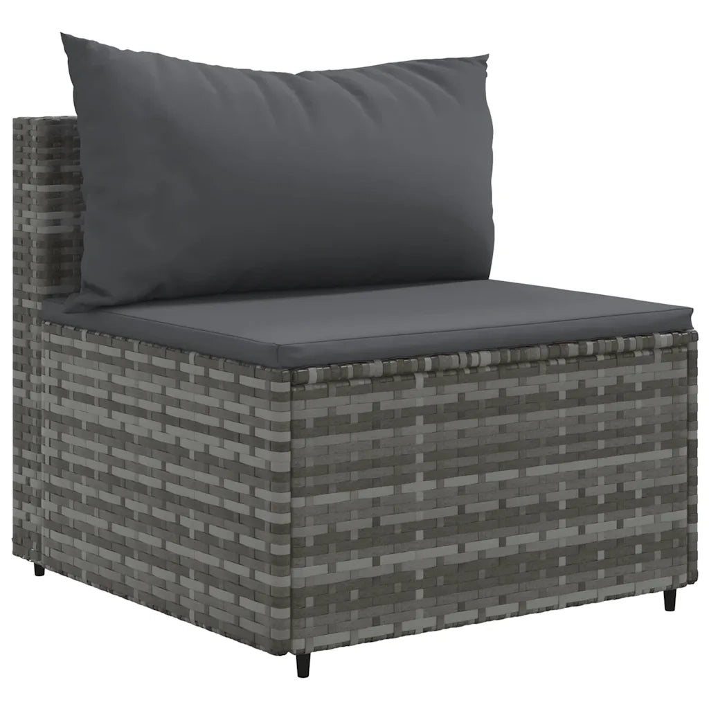 Set Divani da Giardino 3 pz con Cuscini Grigio in Polyrattan 3308450