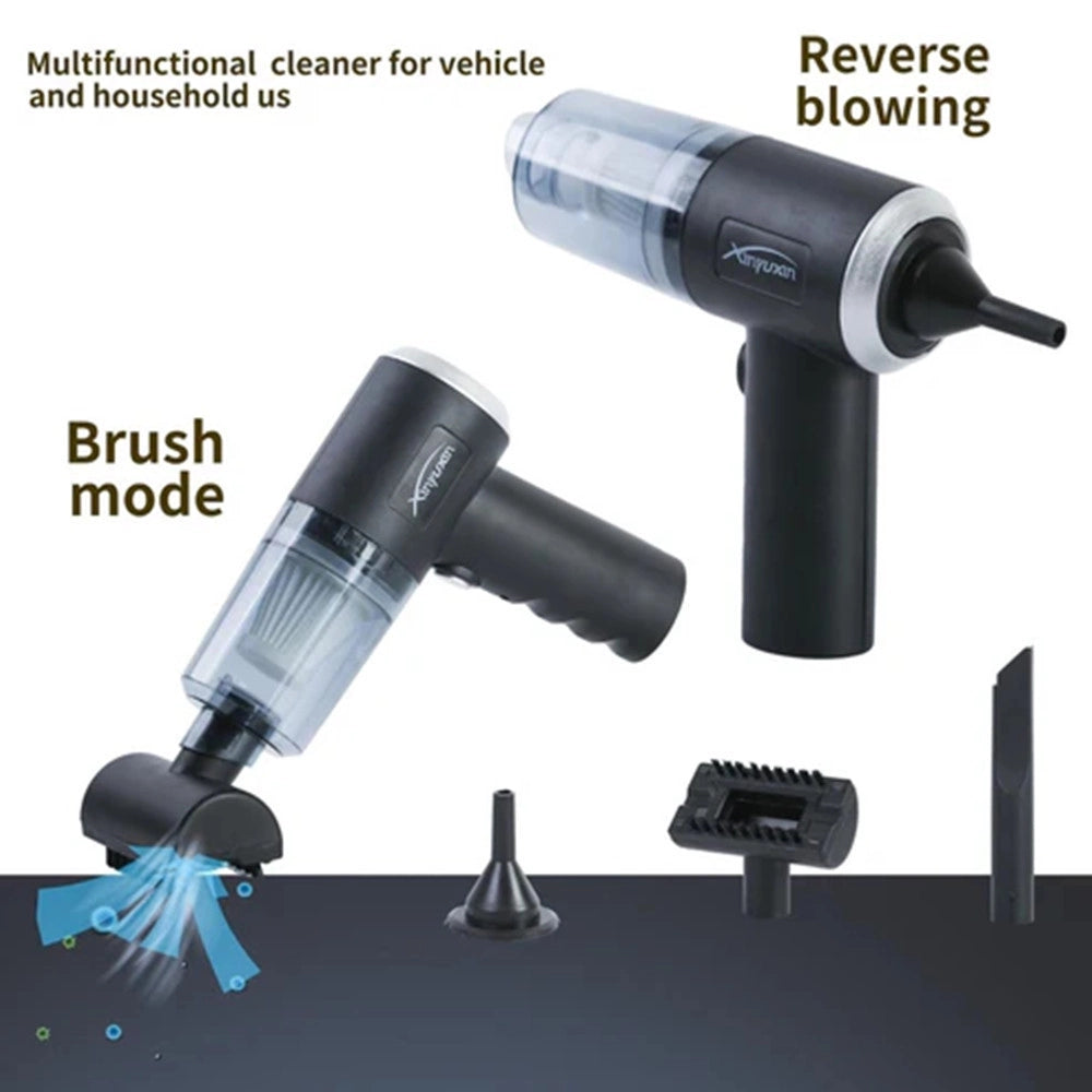 Trade Shop - Mini Aspirapolvere Soffiatore Professionale Portatile 4 In 1 Per Casa Auto Ricarica Usb -