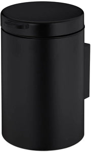 Wandmontaggio Cassetta di Rifiuti 3L Softclose - Imboccatura Rimosso - Acciaio - Nero - Per Bagno o Camera da Letto