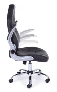 Poltrona Ufficio con Braccioli Boneville Nero in Similpelle