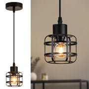 Lampada a sospensione ZMH vintage in metallo nero 1 lampada altezza regolabile 140 cm lampadina non inclusa