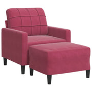 Poltrona | Sedia Relax con Poggiapiedi Rosso Vino 60 cm in Velluto