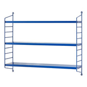 Scaffale dal design senza tempo per soggiorno/camera da letto mobiletto portaoggetti da parete con 3 ripiani regolabili 50 x 60 x 15 cm blu 03_0011287