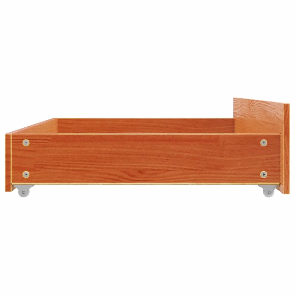 Cassetti per Letto 4 pz Marrone Cera in Legno Massello di Pino CFW1260179