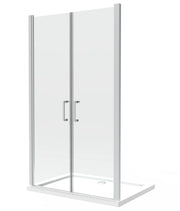Box Doccia Doppio Battente In Linea Vetro Temperato 8 mm Easy-Clean 128,5-132,5 H 200 cm