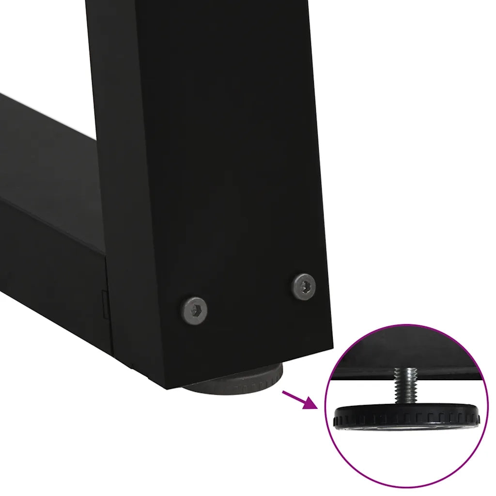 Gambe per Tavolino da Caff¨¨ a Forma di V 2 pz-Set di 2 Gamba per Tavolo Nere 60x(30-31,3) cm Acciaio 718079