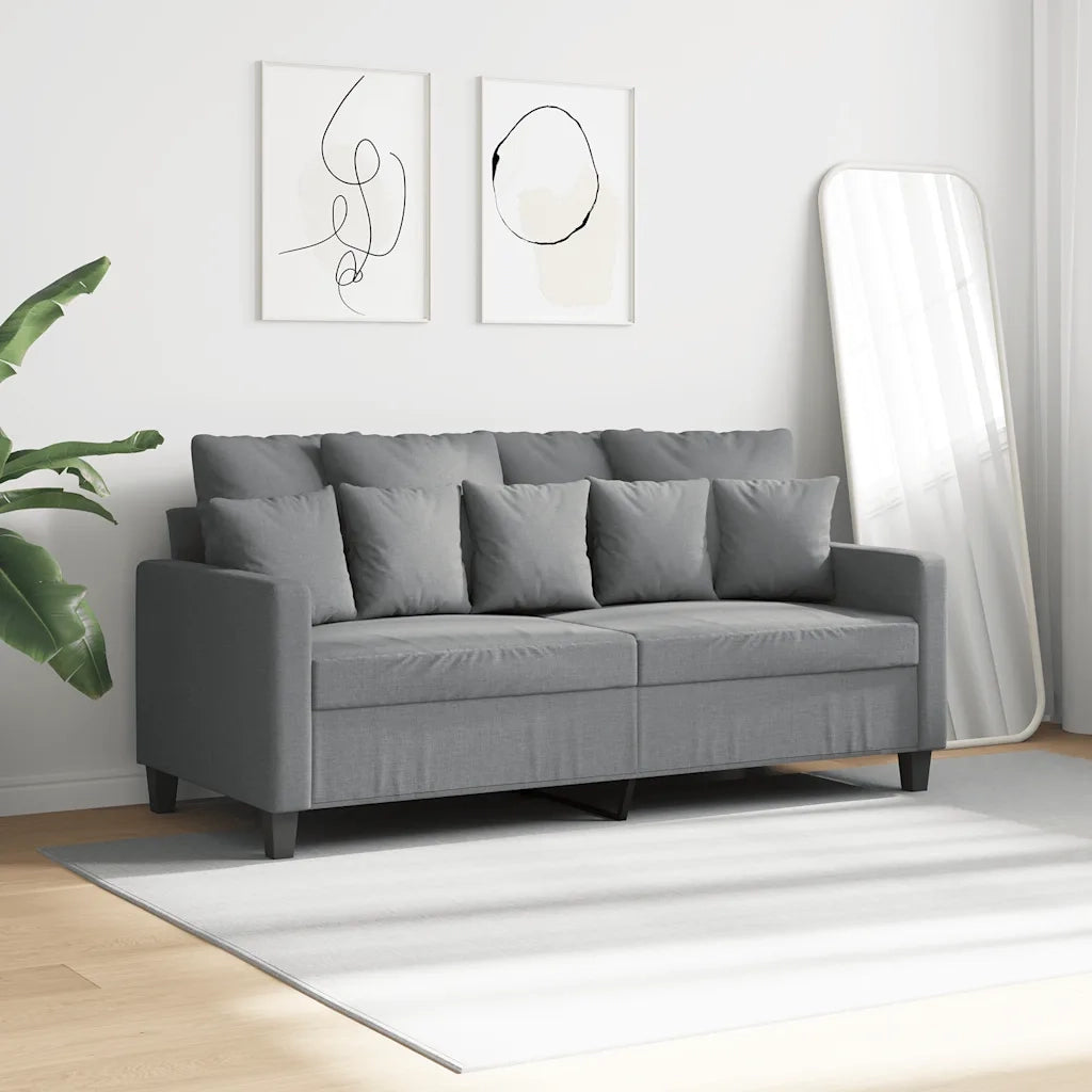 Divano a 2 Posti Grigio Chiaro 140 cm in Tessuto 359267