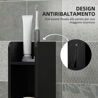 Mobile a Colonna da Bagno 15x17x120 cm Design Compatto Salvaspazio Nero