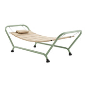 Levia  -  Amaca Da Giardino 233x86x95 cm Con Supporto in Metallo e Cuscino per Esterno in Tessuto Beige