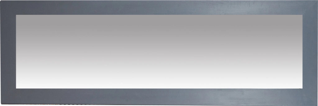 Biscottini Specchiera rettangolare a muro in legno massello di tiglio finitura grigio L60xPR3xH180 cm Made in Italy