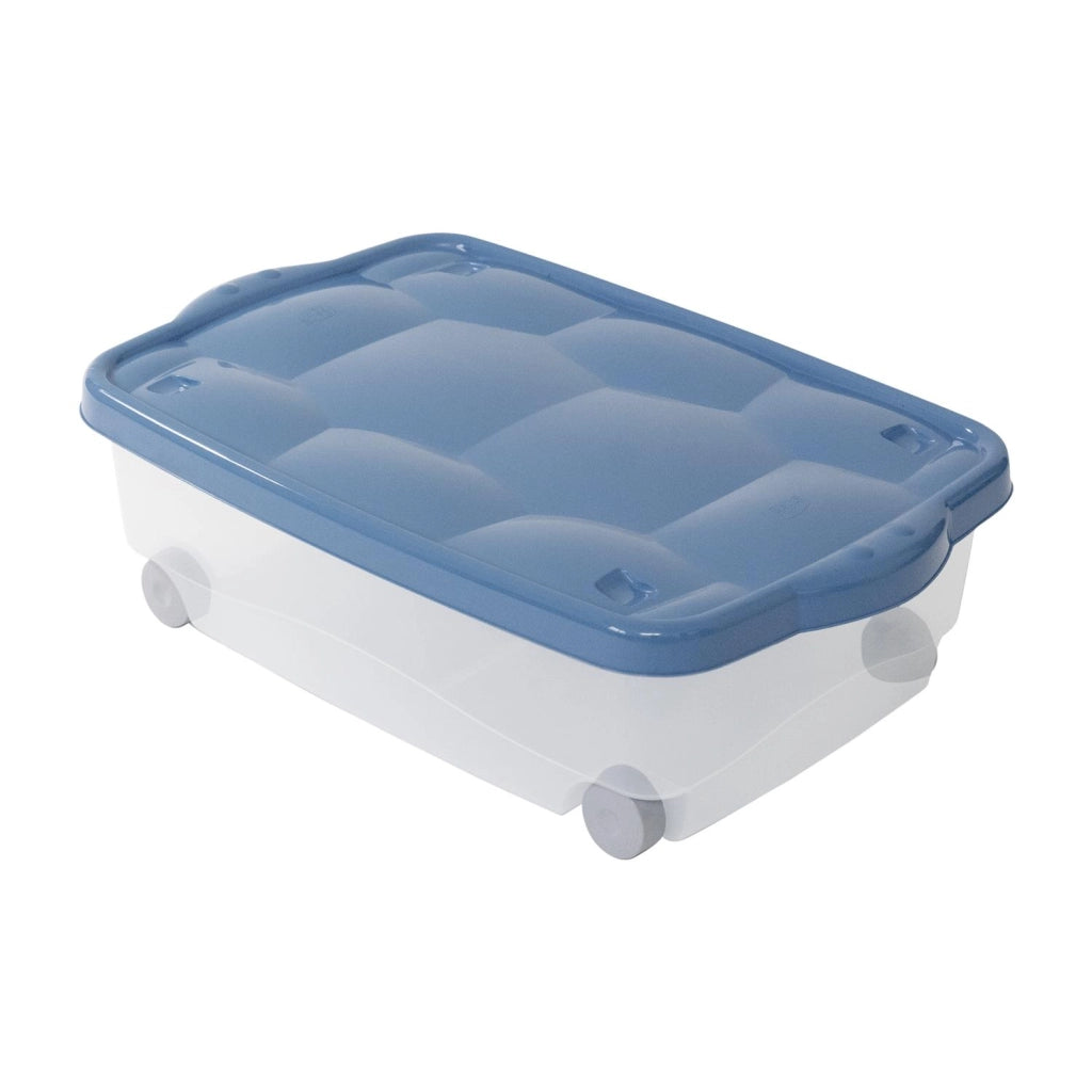 SET 3 BOX 24 LT CONTENITORE CON COPERCHIO E RUOTE 60X40X18,5 CM GAIA