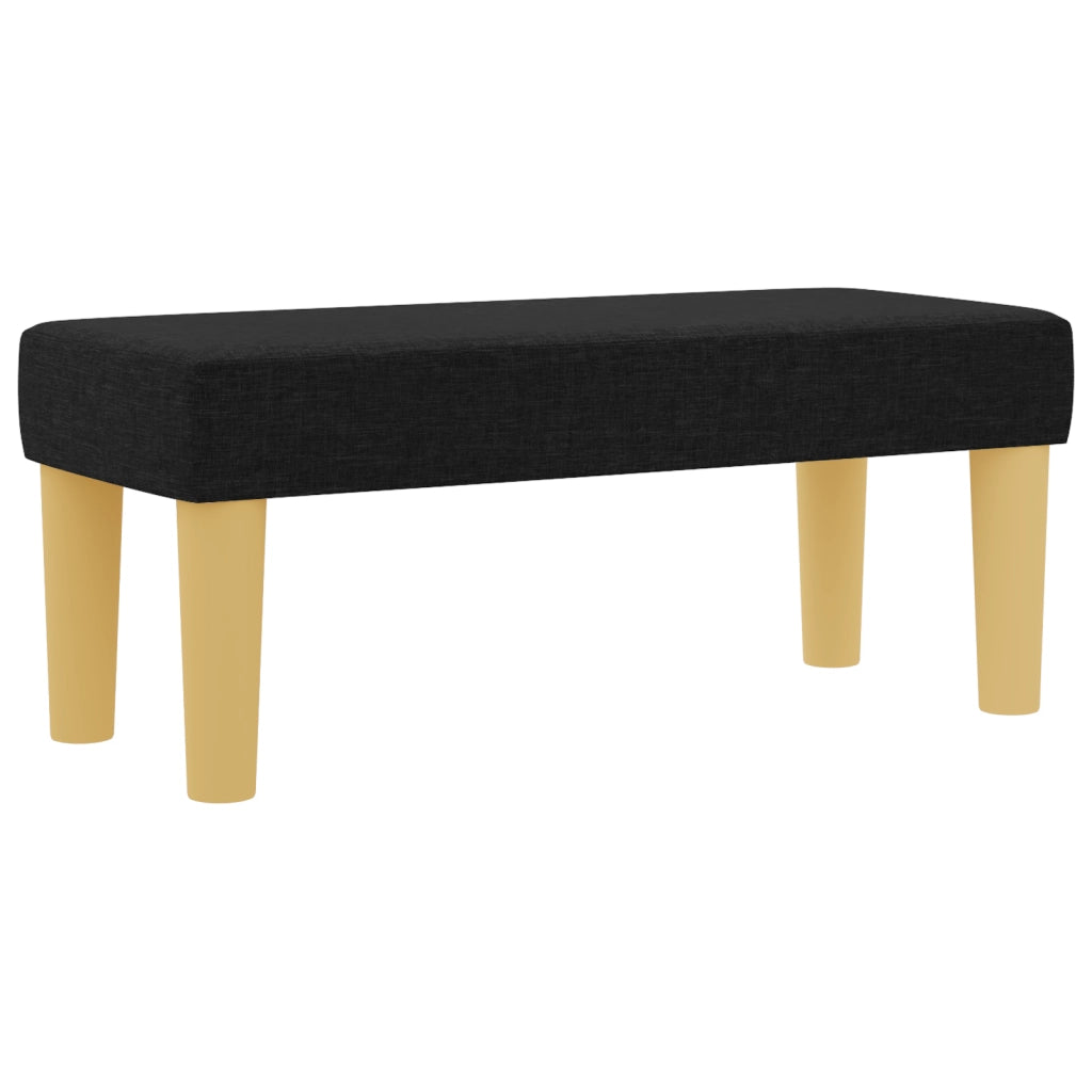 Letto Box Spring con Materasso e Panchina Nero 90x190 cm Tessuto