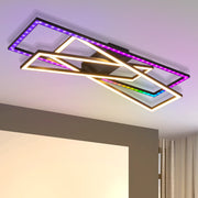 ZMH Lampada da soffitto LED rettangolare 36W RGB orientabile nera per soggiorno camera letto corridoio cucina