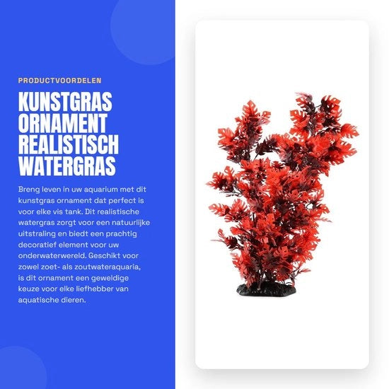 Decorazione Acquario Kunstgras in Plastica - Realistico Ornamento Sottomarino - Dimensioni 11 x 7 x 40 cm - Ambientalmente Pieno e Sicuro