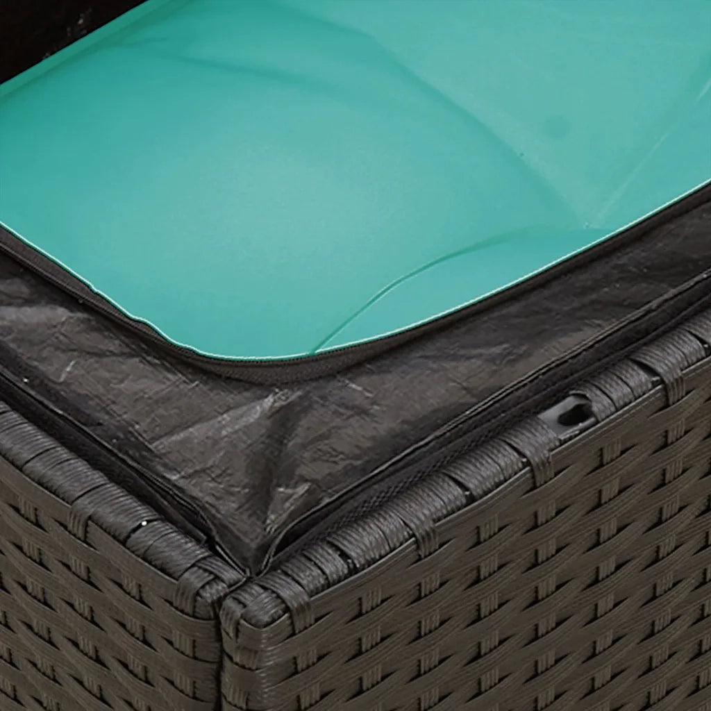 Set Divani da Giardino 10 pz con Cuscini Nero in Polyrattan