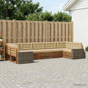Set di divani da esterno 7 pz Naturale e Beige 3383821