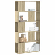Libreria 5 Ripiani-Scaffale per Libri-Mobile di Stoccaggio Rovere Sonoma 80,5x23,5x162,5cm Multistrato