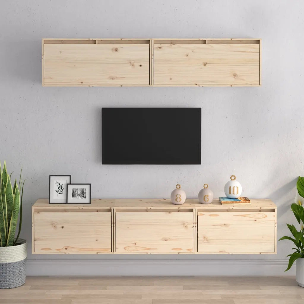 Set Mobile TV 5 pz in legno massello di pino 3100149