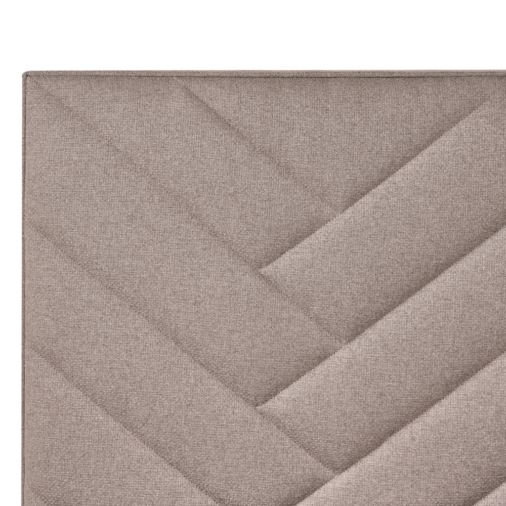 Letto contenitore in tessuto imbottito tortora 180x200 cm con apertura a sollevamento continentale