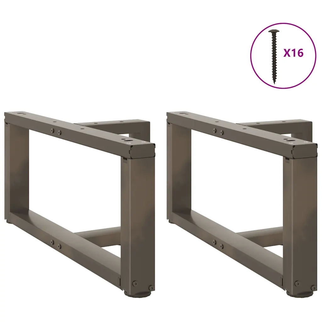 Gambe per Tavolino da Caffè a Forma di T 2 pz Nere 60x25x(30-31) cm Acciaio 4013015